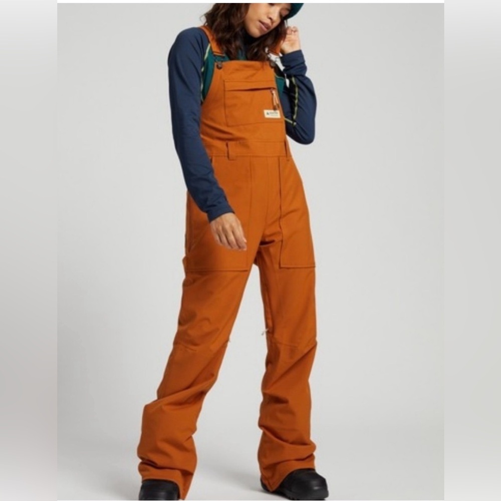Burton Avalon Bib Women Orange/Brown XS Short